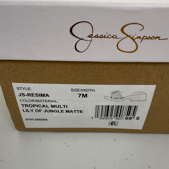 Jessica Simpson 7M Resima Wood Tropical Multi Clog Platform Sandal Slides NEW - Picture 2 of 9